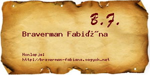 Braverman Fabiána névjegykártya
